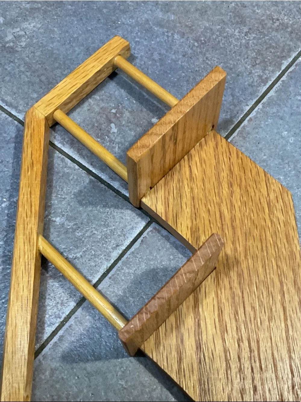 Wooden Wall Rack with Six Pegs - Honey Brown